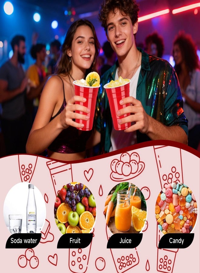 Pineburg 100 Pack 16 oz Valentine's Day Plastic Cups, Red Disposable Cups for Drinking Snacks,Plastic Party Cups for Carnival Weddings Birthday Party Supplies(red) - Image 4